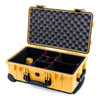 Pelican 1510 Case, Yellow with Black Handles & Latches TrekPak Divider System with Convolute Lid Foam ColorCase 015100-0020-240-110