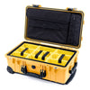 Pelican 1510 Case, Yellow with Black Handles & Latches Yellow Padded Microfiber Dividers with Computer Pouch ColorCase 015100-0210-240-110