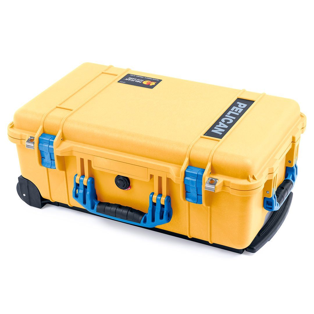 Pelican 1510 Case, Yellow with Blue Handles & Latches ColorCase 