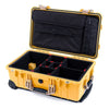 Pelican 1510 Case, Yellow with Desert Tan Handles & Latches TrekPak Divider System with Computer Pouch ColorCase 015100-0220-240-310