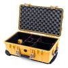 Pelican 1510 Case, Yellow with Desert Tan Handles & Latches TrekPak Divider System with Convolute Lid Foam ColorCase 015100-0020-240-310