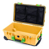 Pelican 1510 Case, Yellow with Lime Green Handles & Latches Mesh Lid Organizer Only ColorCase 015100-0100-240-300