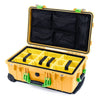 Pelican 1510 Case, Yellow with Lime Green Handles & Latches Yellow Padded Microfiber Dividers with Mesh Lid Organizer ColorCase 015100-0110-240-300