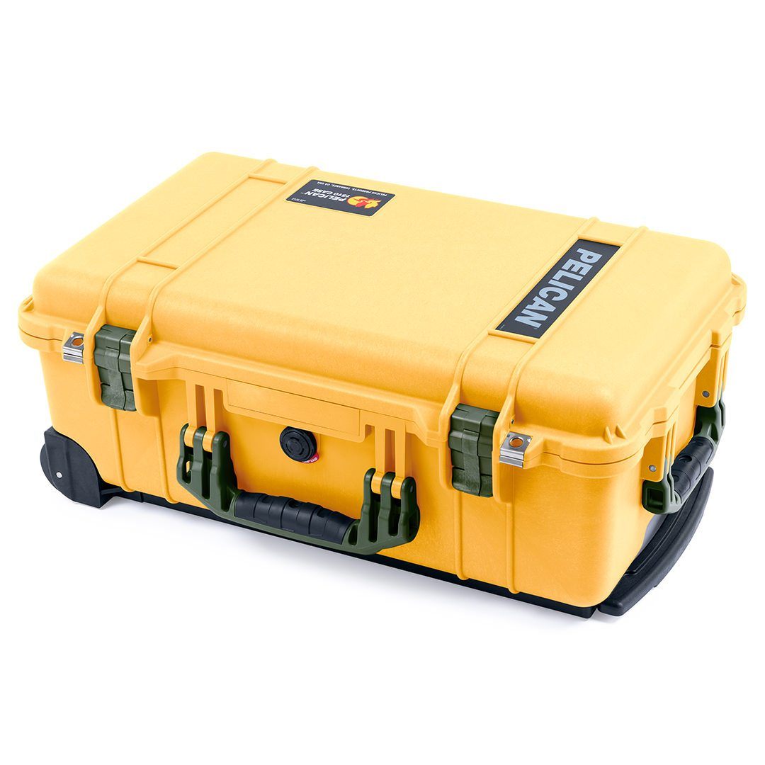 Pelican 1510 Case, Yellow with OD Green Handles & Latches ColorCase 