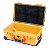Pelican 1510 Case, Yellow with Orange Handles & Latches Mesh Lid Organizer Only ColorCase 015100-0100-240-150