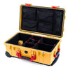 Pelican 1510 Case, Yellow with Red Handles & Latches TrekPak Divider System with Mesh Lid Organizer ColorCase 015100-0120-240-320