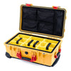 Pelican 1510 Case, Yellow with Red Handles & Latches Yellow Padded Microfiber Dividers with Mesh Lid Organizer ColorCase 015100-0110-240-320