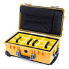 Pelican 1510 Case, Yellow with Silver Handles & Latches Yellow Padded Microfiber Dividers with Computer Pouch ColorCase 015100-0210-240-180