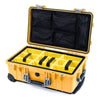 Pelican 1510 Case, Yellow with Silver Handles & Latches Yellow Padded Microfiber Dividers with Mesh Lid Organizer ColorCase 015100-0110-240-180