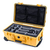 Pelican 1510 Case, Yellow Gray Padded Microfiber Dividers with Mesh Lid Organizer ColorCase 015100-0170-240-240