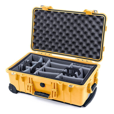 Pelican 1510 Case, Yellow Gray Padded Microfiber Dividers with Convolute Lid Foam ColorCase 015100-0070-240-240