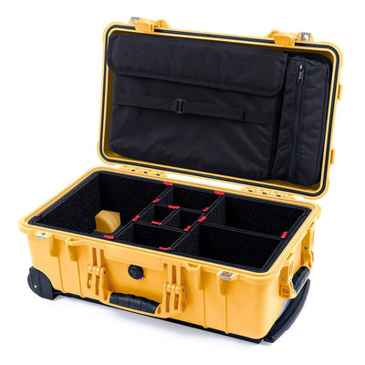 Pelican 1510 Case, Yellow TrekPak Divider System with Computer Pouch ColorCase 015100-0220-240-240