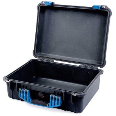 Pelican 1520 Case, Black with Blue Handle & Latches None (Case Only) ColorCase 015200-0000-110-120