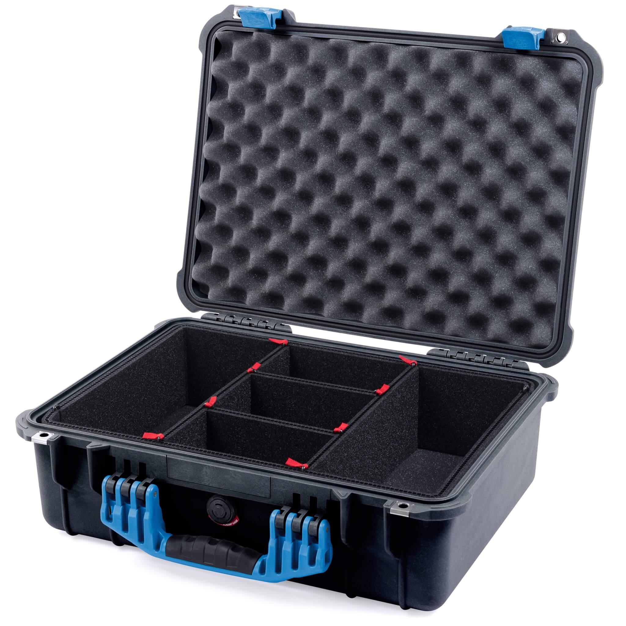 Pelican 1520 Case, Black with Blue Handle & Latches - ColorCase