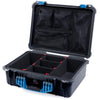 Pelican 1520 Case, Black with Blue Handle & Latches TrekPak Divider System with Mesh Lid Organizer ColorCase 015200-0120-110-120