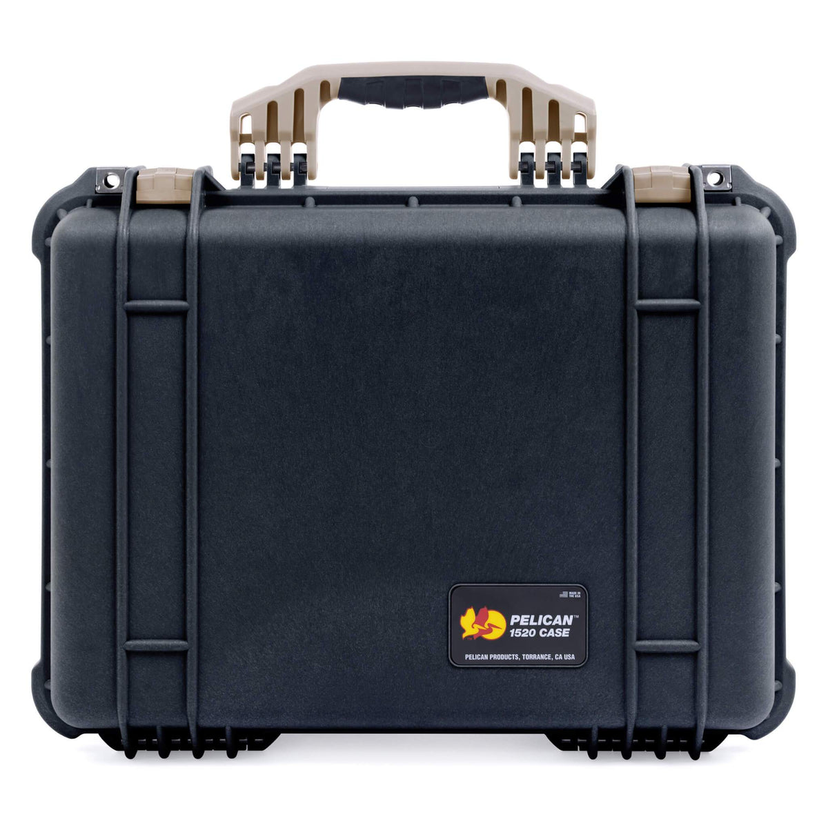 Pelican 1520 Case, Black with Desert Tan Handle &amp; Latches ColorCase 