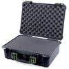 Pelican 1520 Case, Black with OD Green Handle & Latches Pick & Pluck Foam with Convolute Lid Foam ColorCase 015200-0001-110-130