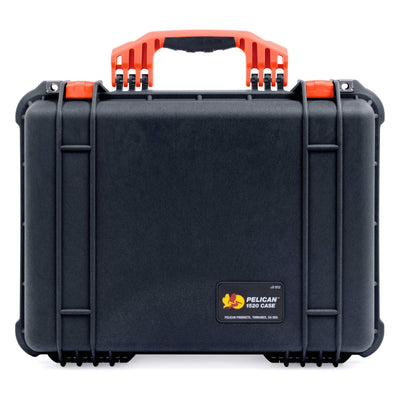 Pelican 1520 Case, Black with Orange Handle & Latches ColorCase