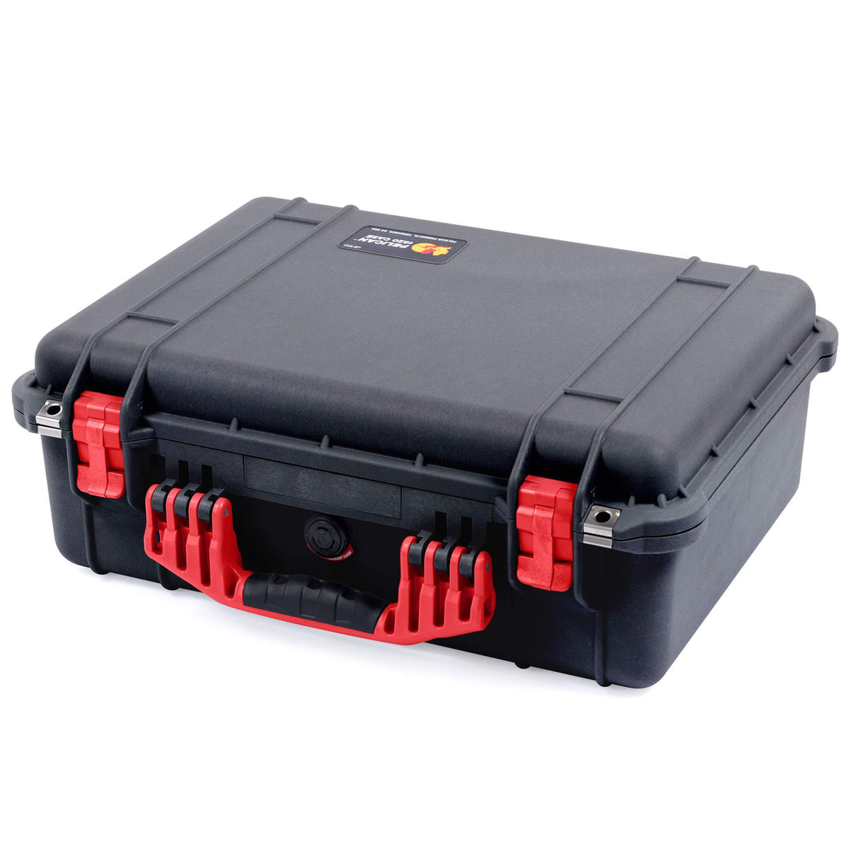 Pelican 1520 Case, Black with Red Handle &amp; Latches ColorCase 