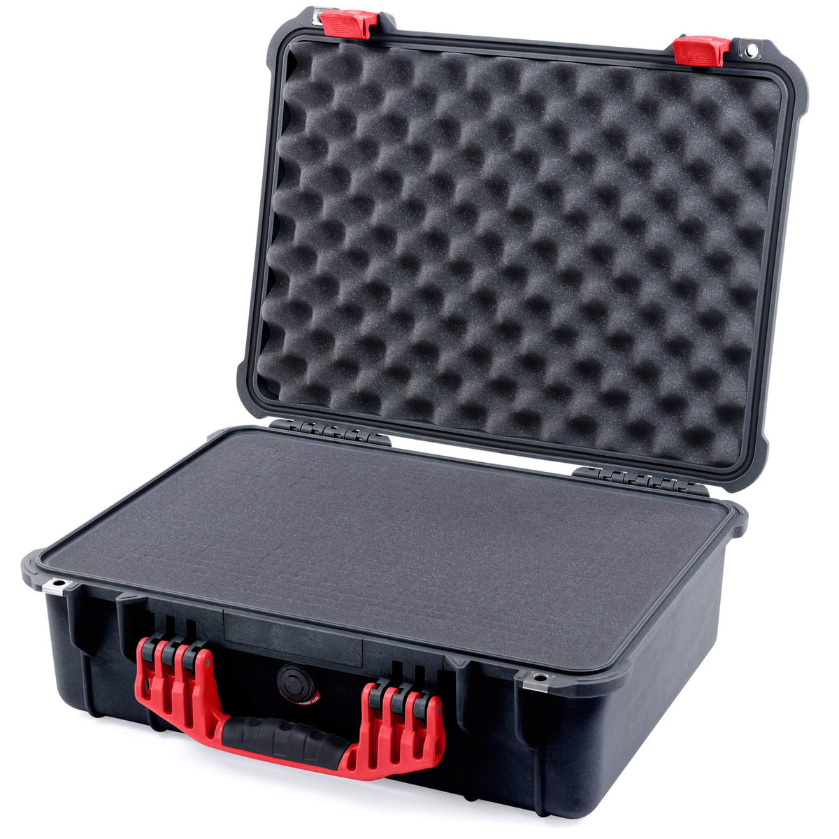 Pelican 1520 Case, Black with Red Handle &amp; Latches Pick &amp; Pluck Foam with Convolute Lid Foam ColorCase 015200-0001-110-320