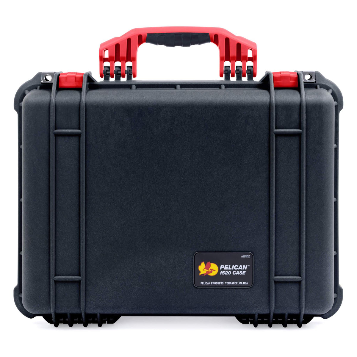 Pelican 1520 Case, Black with Red Handle &amp; Latches ColorCase 