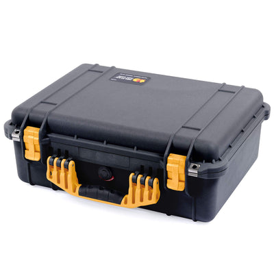 Pelican 1520 Case, Black with Yellow Handle & Latches ColorCase