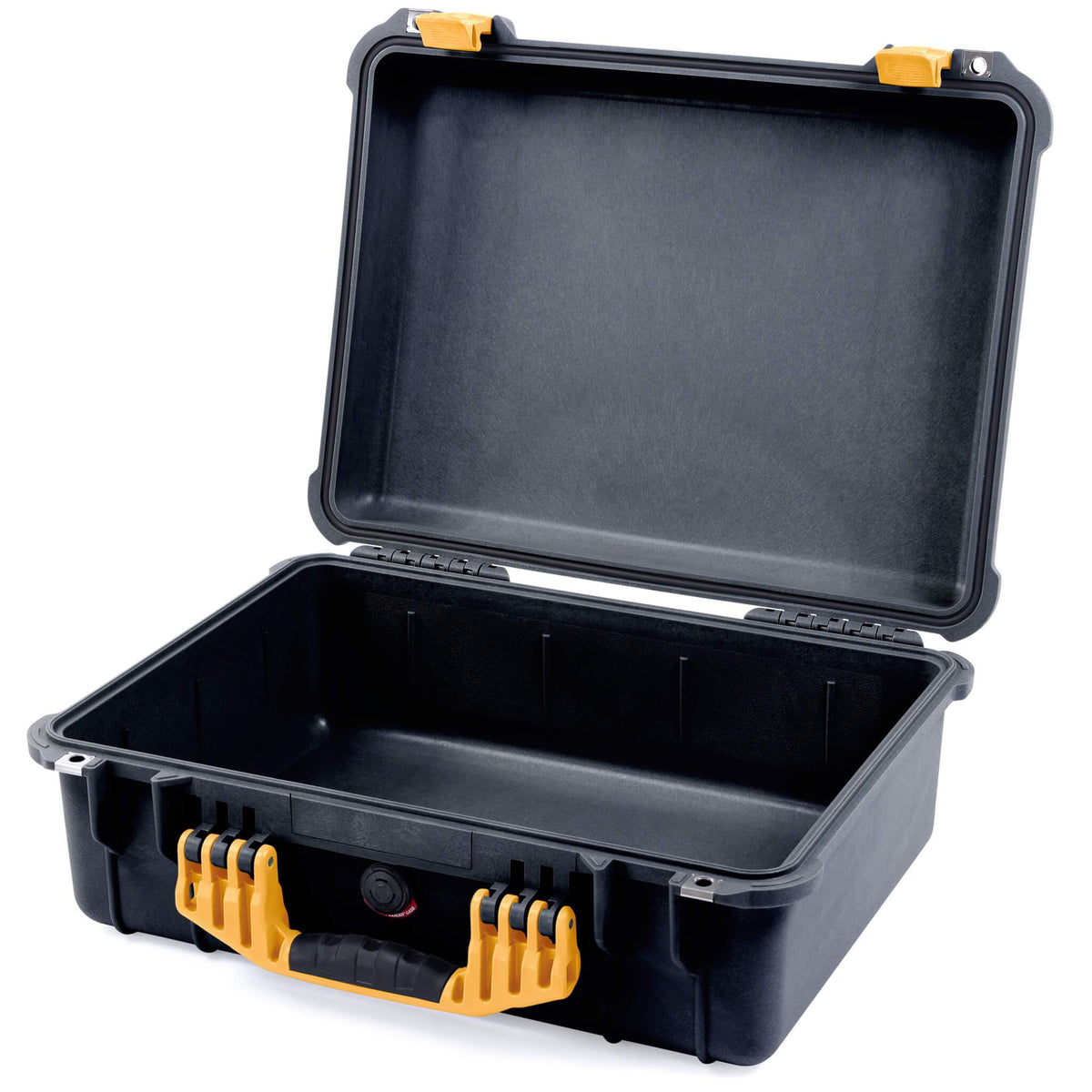 Pelican 1520 Case, Black with Yellow Handle &amp; Latches None (Case Only) ColorCase 015200-0000-110-240