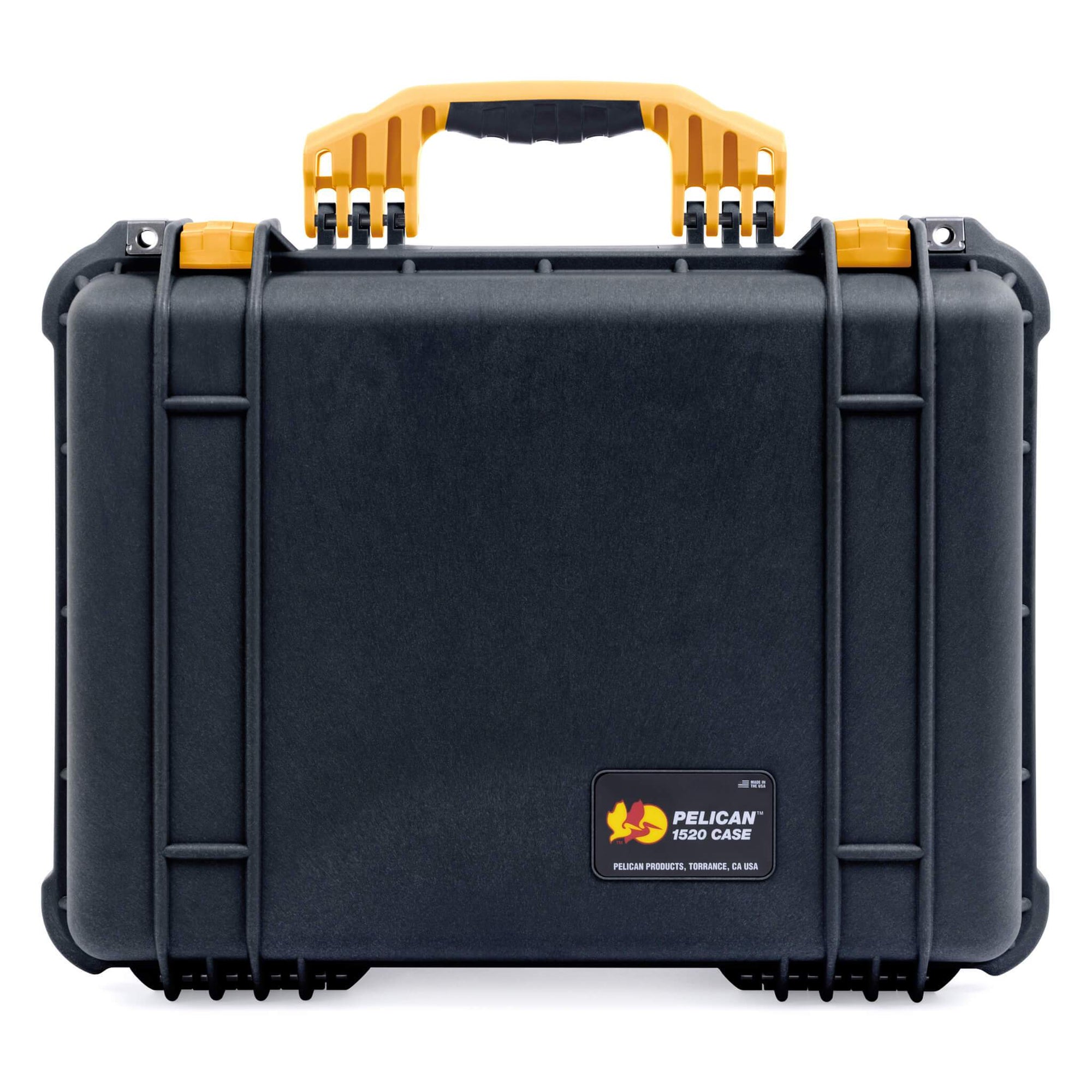 Pelican 1520 Case, Black with Yellow Handle & Latches ColorCase 