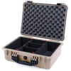 Pelican 1520 Case, Desert Tan with Black Handle & Latches TrekPak Divider System with Convolute Lid Foam ColorCase 015200-0020-310-110