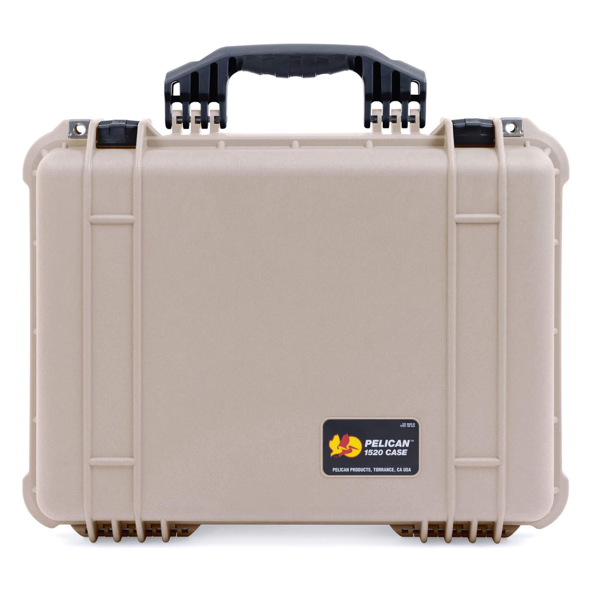 Pelican 1520 Case, Desert Tan with Black Handle &amp; Latches ColorCase 