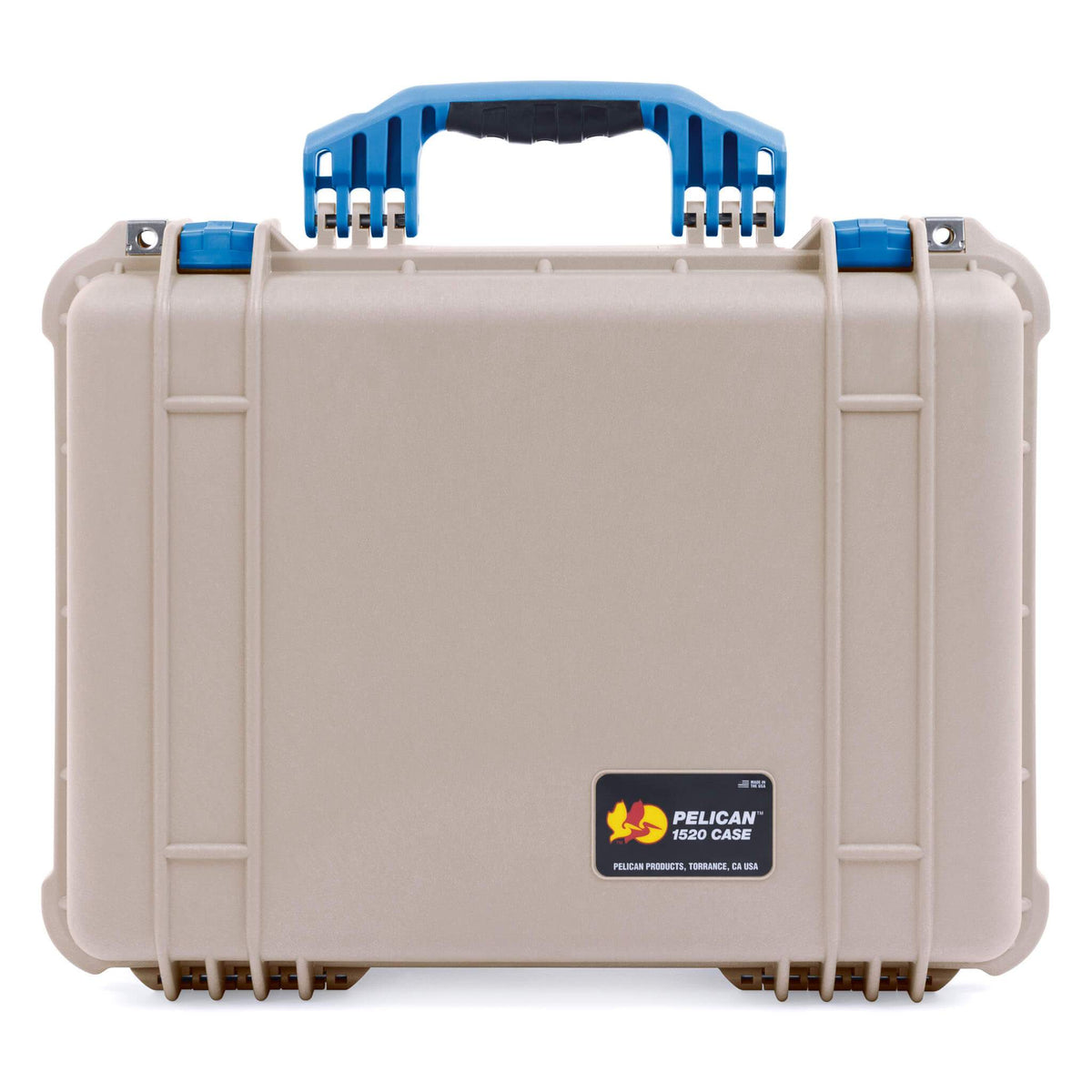 Pelican 1520 Case, Desert Tan with Blue Handle &amp; Latches ColorCase 