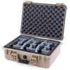Pelican 1520 Case, Desert Tan Gray Padded Microfiber Dividers with Convolute Lid Foam ColorCase 015200-0070-310-310