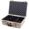 Pelican 1520 Case, Desert Tan TrekPak Divider System with Convolute Lid Foam ColorCase 015200-0020-310-310