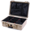 Pelican 1520 Case, Desert Tan TrekPak Divider System with Mesh Lid Organizer ColorCase 015200-0120-310-310