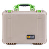 Pelican 1520 Case, Desert Tan with Lime Green Handle & Latches ColorCase