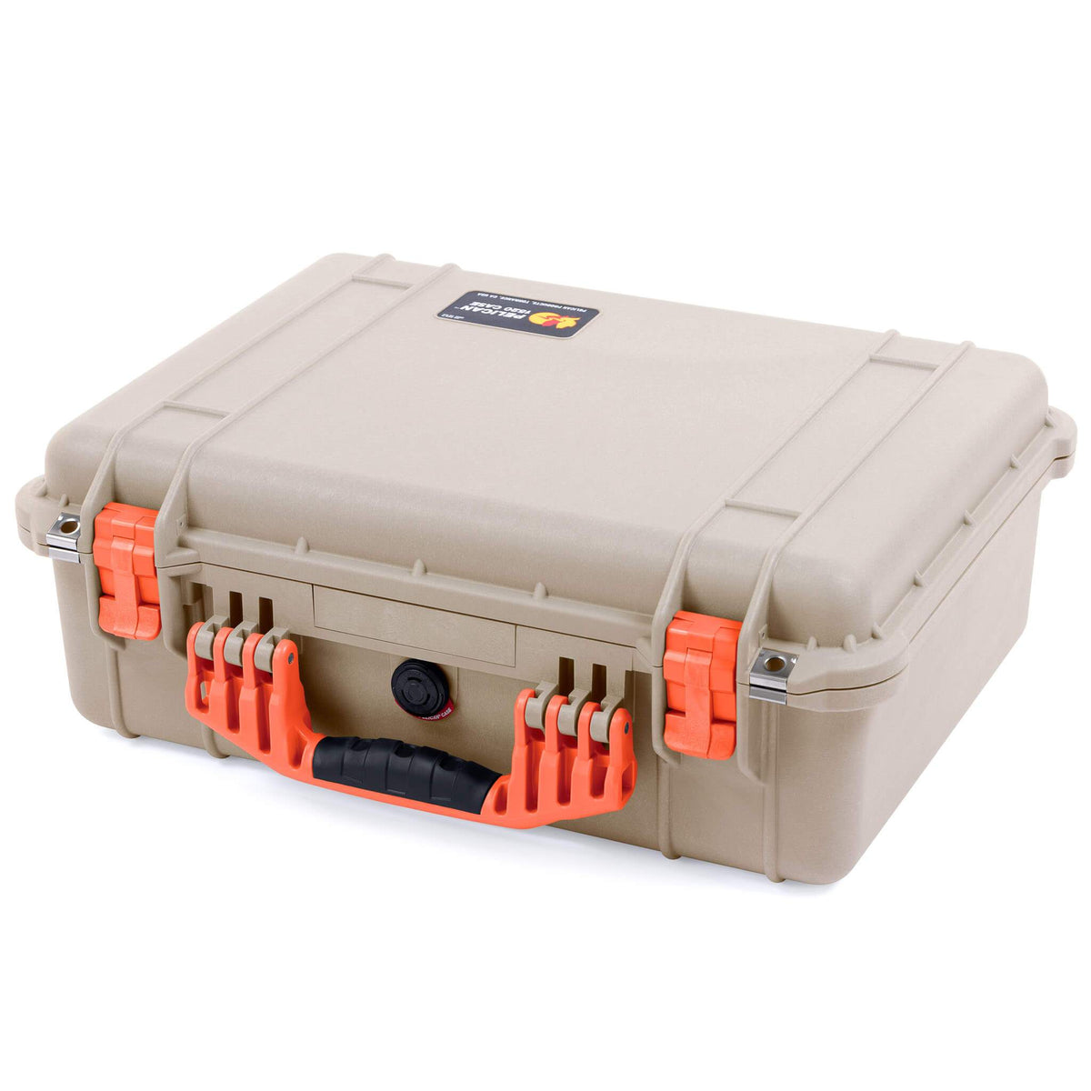 Pelican 1520 Case, Desert Tan with Orange Handle &amp; Latches ColorCase 