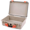 Pelican 1520 Case, Desert Tan with Orange Handle & Latches None (Case Only) ColorCase 015200-0000-310-150