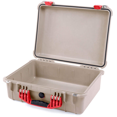 Pelican 1520 Case, Desert Tan with Red Handle & Latches None (Case Only) ColorCase 015200-0000-310-320