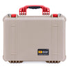 Pelican 1520 Case, Desert Tan with Red Handle & Latches ColorCase