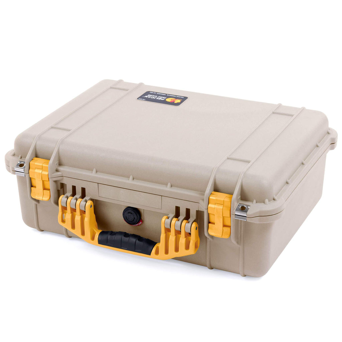 Pelican 1520 Case, Desert Tan with Yellow Handle &amp; Latches ColorCase 