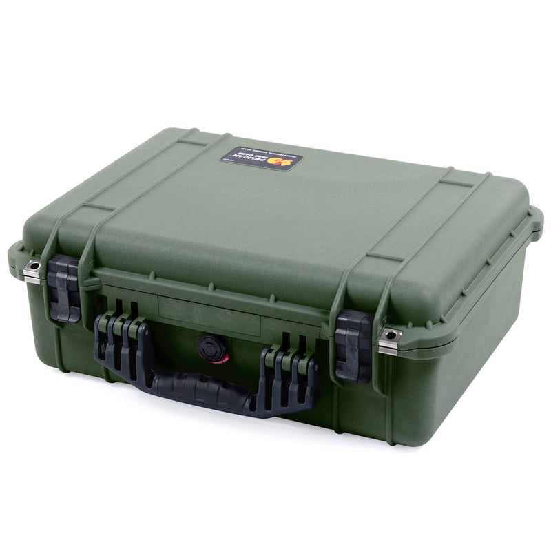 Pelican 1520 Case, OD Green with Black Handle & Latches ColorCase 