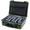 Pelican 1520 Case, OD Green with Black Handle & Latches Gray Padded Microfiber Dividers with Computer Pouch ColorCase 015200-0270-130-110