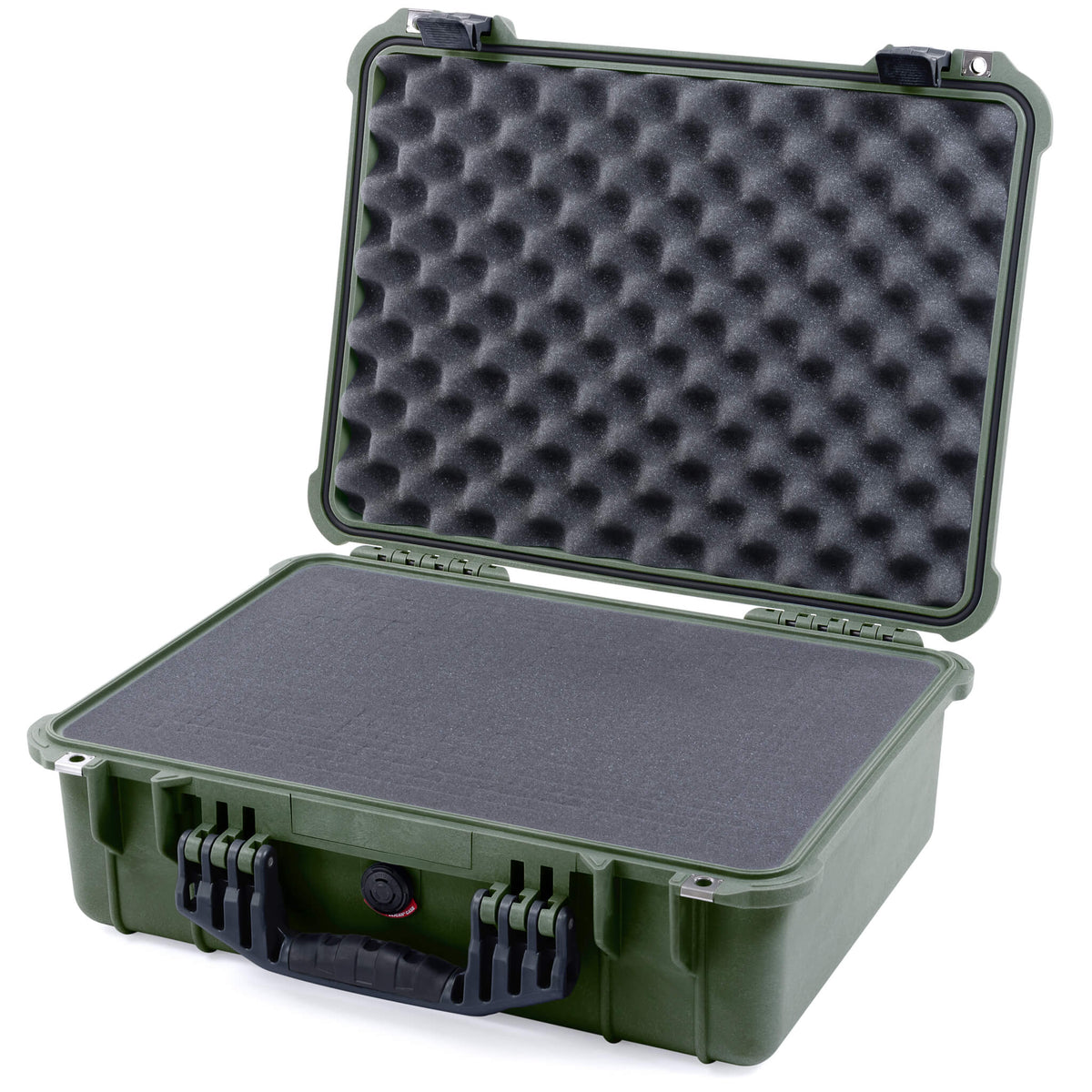Pelican 1520 Case, OD Green with Black Handle &amp; Latches Pick &amp; Pluck Foam with Convolute Lid Foam ColorCase 015200-0001-130-110