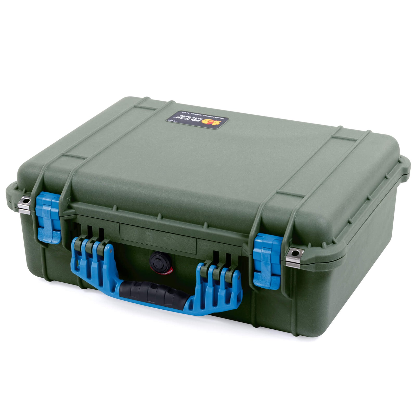 Pelican 1520 Case, OD Green with Blue Handle & Latches ColorCase 
