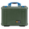 Pelican 1520 Case, OD Green with Blue Handle & Latches ColorCase