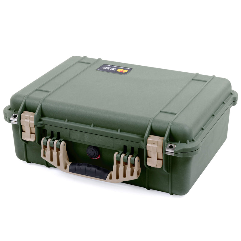 Pelican 1520 Case, OD Green with Desert Tan Handle & Latches ColorCase 