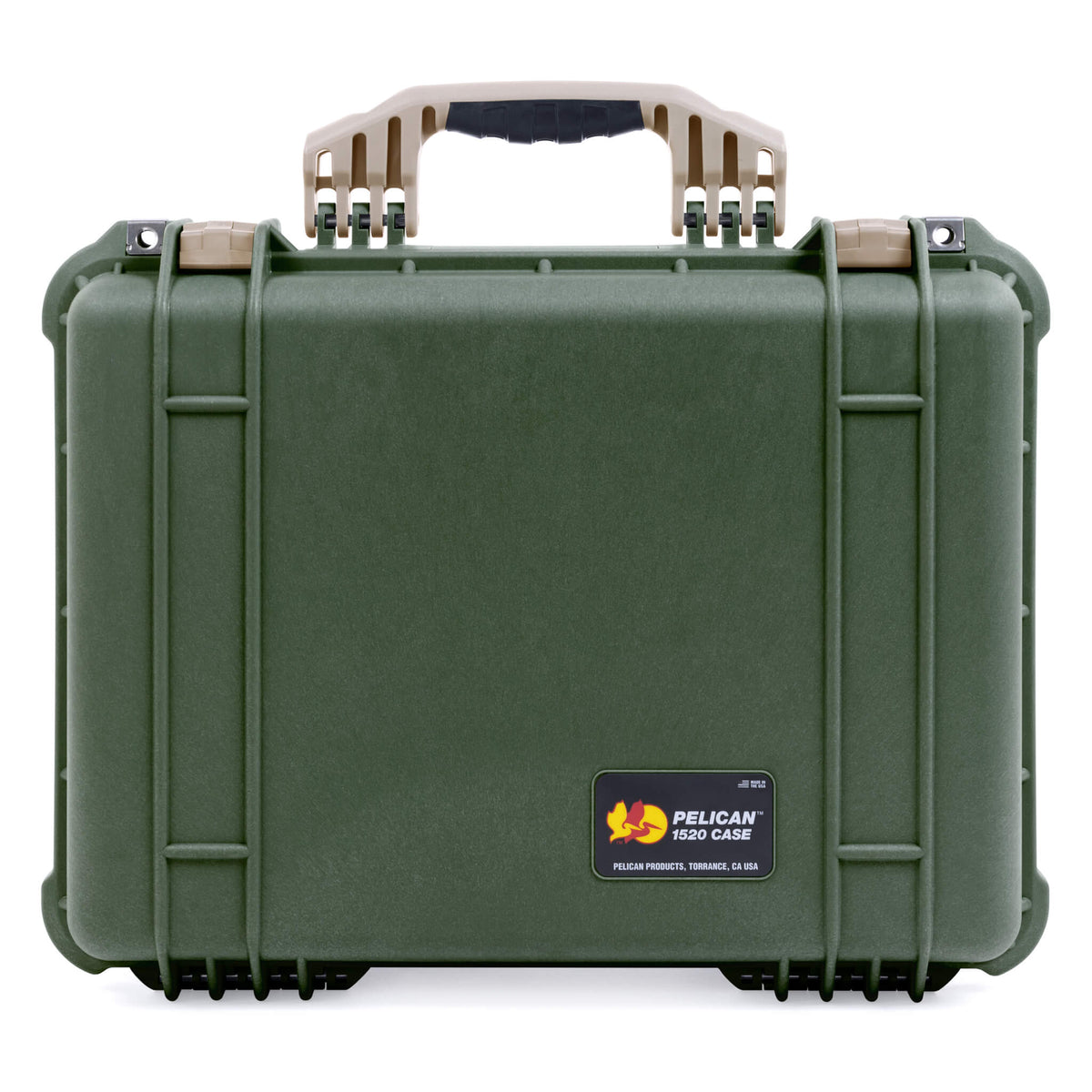 Pelican 1520 Case, OD Green with Desert Tan Handle &amp; Latches ColorCase 