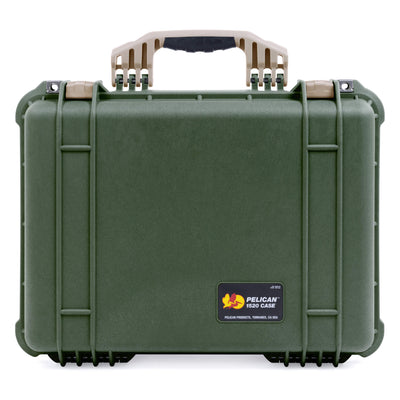 Pelican 1520 Case, OD Green with Desert Tan Handle & Latches ColorCase
