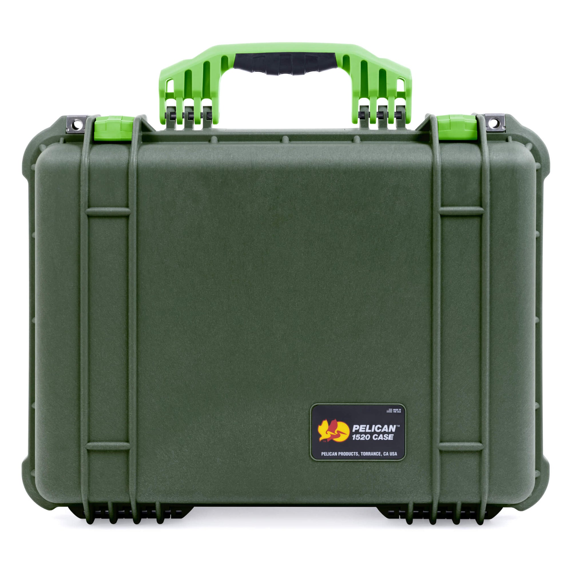 Pelican 1520 Case, OD Green with Lime Green Handle & Latches ColorCase 