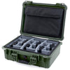 Pelican 1520 Case, OD Green Gray Padded Microfiber Dividers with Computer Pouch ColorCase 015200-0270-130-130